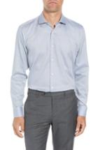 Men's Ted Baker London Coorm Trim Fit Geometric Dress Shirt - 32/33 - Black