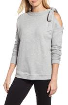 Women's Caslon Tie Cold Shoulder Sweatshirt - Grey