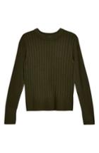 Women's Topshop Rib Sweater Us (fits Like 6-8) - Green