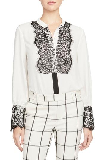 Women's Rachel Roy Collection Lace Detail Georgette Blouse - White