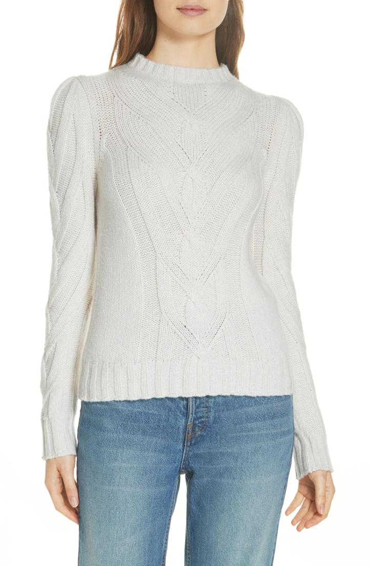 Women's La Vie Rebecca Taylor Cozy Cable Sweater - Ivory