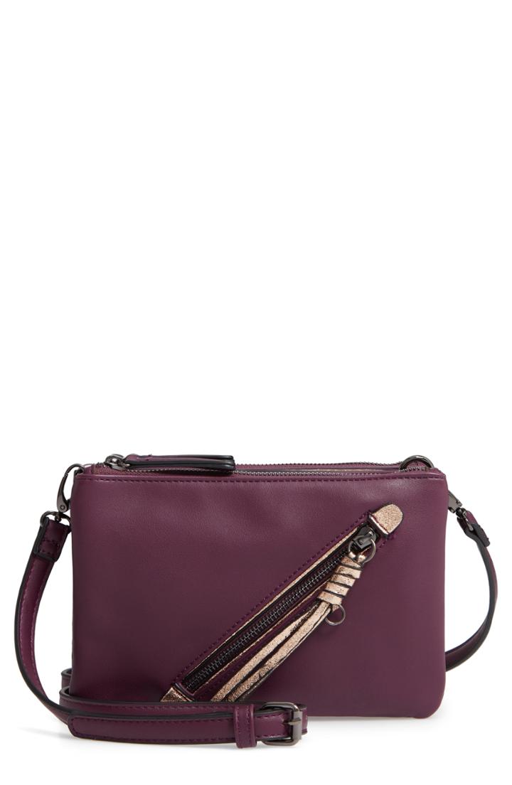 Sondra Roberts East/west Faux Leather Crossbody Bag - Purple