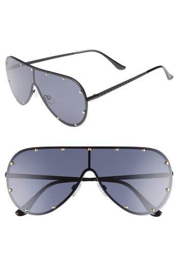 Women's Leith 65mm Studded Shield Sunglasses - Black