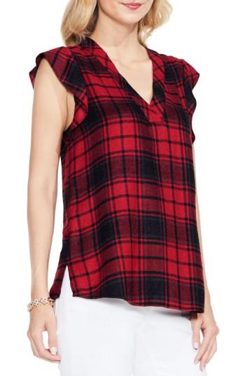 Women's Two By Vince Camuto Plaid Blouse - Red