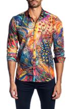 Men's Jared Lang Trim Fit Art Print Sport Shirt - Orange