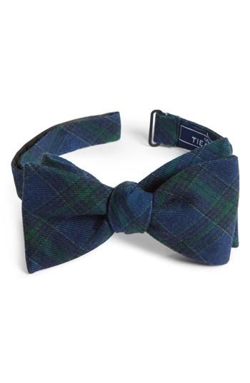 Men's The Tie Bar Pittsfield Plaid Wool Bow Tie, Size - Blue