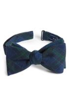 Men's The Tie Bar Pittsfield Plaid Wool Bow Tie, Size - Blue