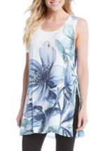 Women's Karen Kane Side Slit Print Tunic - Blue