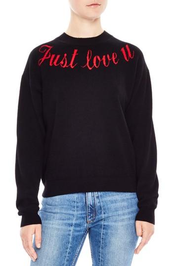 Women's Sandro Rupert Just Love U Wool & Cashmere Sweater - Black