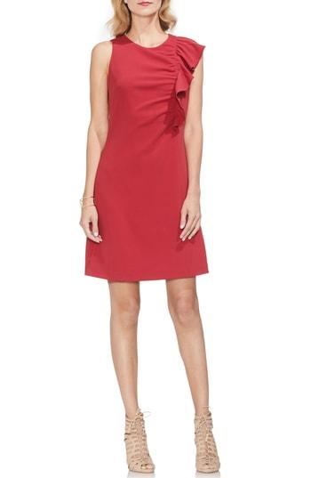 Women's Vince Camuto Asymmetrical Ruffle Ponte Dress - Red