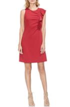 Women's Vince Camuto Asymmetrical Ruffle Ponte Dress - Red