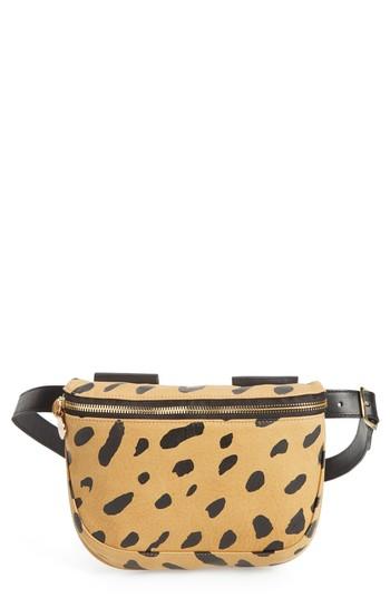 Clare V. Jaguar Print Leather Fanny Pack - Brown