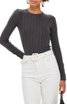 Women's Red Valentino Ruffle Hem Stripe Wool Sweater - White