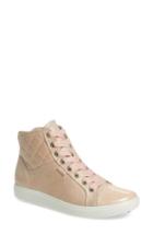Women's Ecco 'soft 7' Quilted High Top Sneaker -4.5us / 35eu - Pink