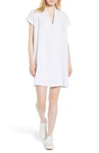 Women's Madewell Boat Neck Pintuck Silk Dress - Blue