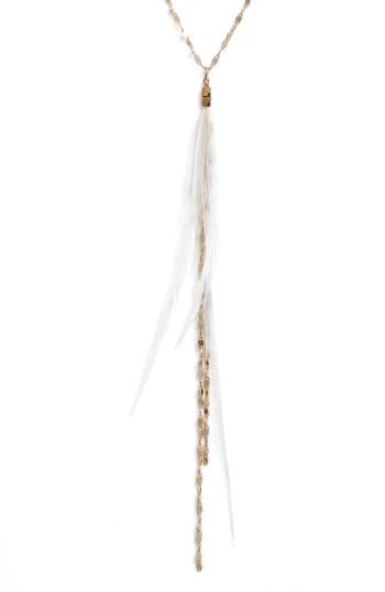 Women's Serefina Glistening Feather Y Necklace