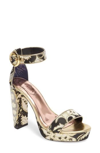 Women's Ted Baker London Jewll Ankle Strap Sandal .5 M - Metallic