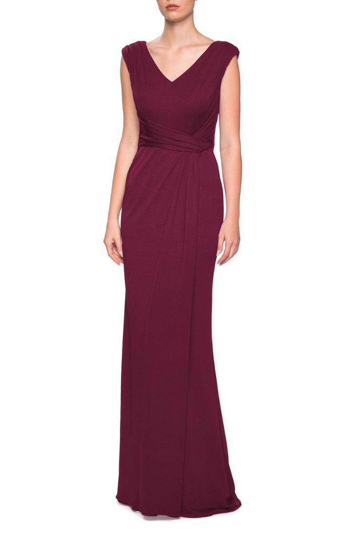 Women's La Femme Fitted Jersey Gown