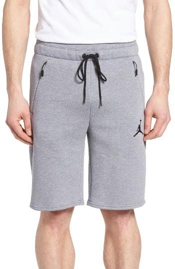 Men's Nike Jordan Icon Fleece Shorts - Grey