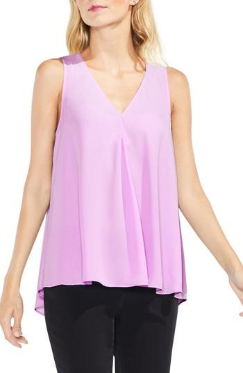 Petite Women's Vince Camuto V-neck Drape Front Blouse, Size P - Pink