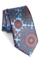 Men's Ermenegildo Zegna Quindici + Quindici Medallion Silk Tie, Size - Blue