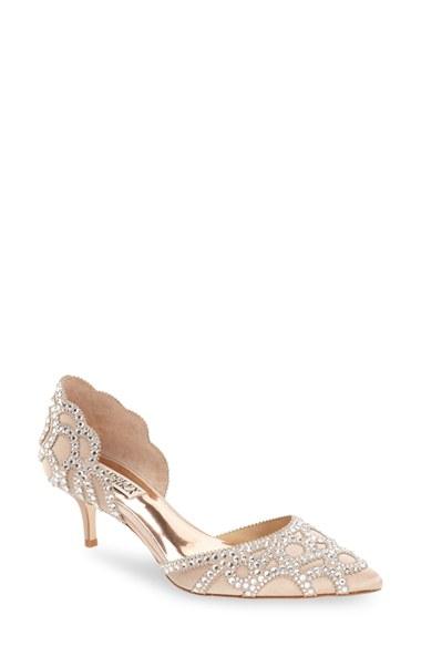 Women's Badgley Mischka 'ginny' Embellished D'orsay Pump M - Beige