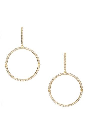 Women's Nordstrom Pave Hinge Open Circle Linear Drop Earrings