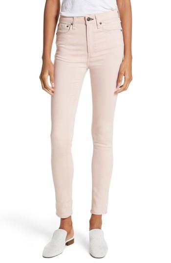 Women's Rag & Bone/jean High Waist Ankle Skinny Jeans - Pink
