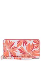 Women's Halogen Leather Zip Around Wallet - Red