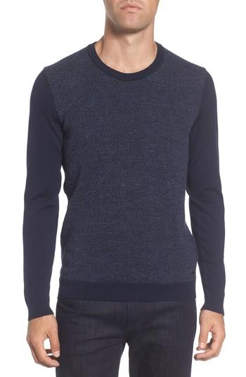 Men's Boss Notto Wool Blend Sweater, Size - Blue