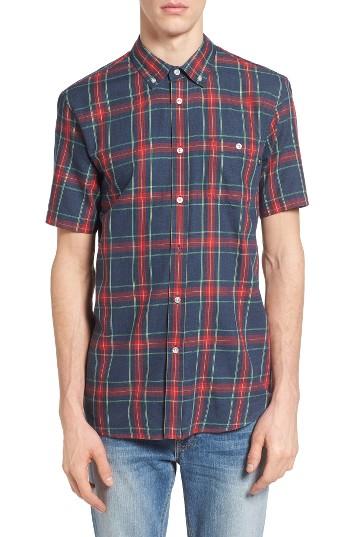 Men's Obey Pine Plaid Woven Shirt - Blue