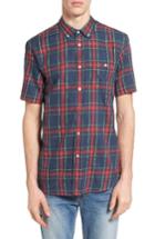 Men's Obey Pine Plaid Woven Shirt - Blue