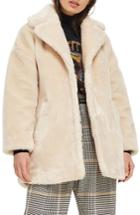 Women's Topshop Polar Bear Faux Fur Coat Us (fits Like 0-2) - Ivory