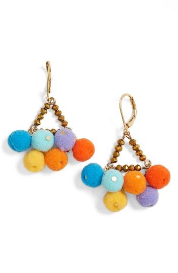 Women's Rebecca Minkoff Savanna Pompom Chandelier Earrings