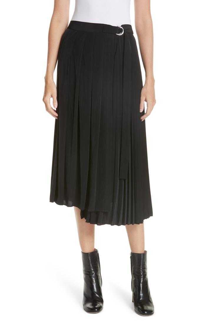 Women's Robert Rodriguez Asymmetrical Pleated Midi Skirt