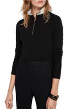 Women's Scotch & Soda Ruffle Collar Sweater - Black