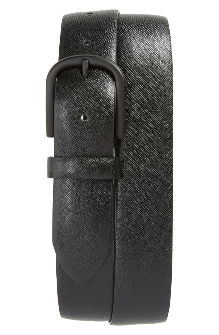 Men's Canali Saffiano Leather Belt