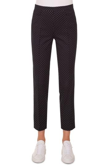 Women's Akris Punto Franca Mini Dot Stretch Cotton Pants - Black