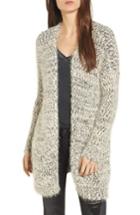 Women's Woven Heart Textured Cardigan - Ivory