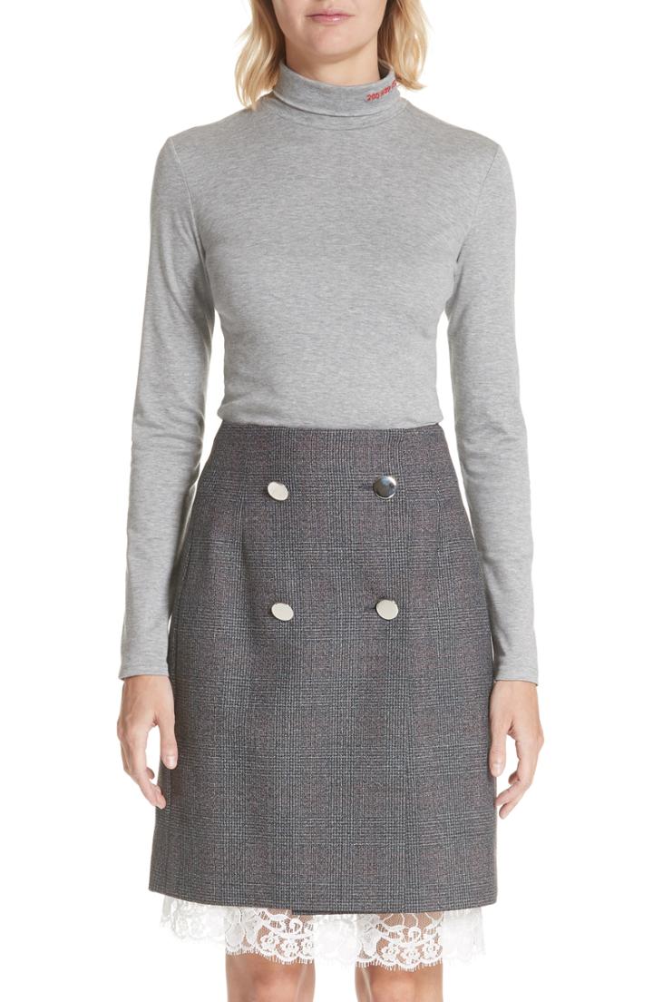 Women's Calvin Klein 205w39nyc Logo Turtleneck Top - Grey