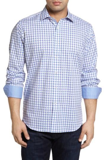 Men's Bugatchi Classic Fit Woven Sport Shirt - Blue