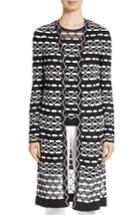 Women's St. John Collection Textural Wave Knit Cardigan, Size - Black