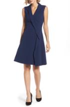 Women's Adrianna Papell Stretch Crepe A-line Dress - Blue