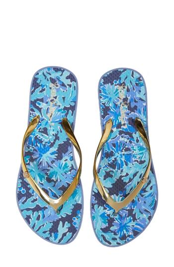 Women's Lilly Pulitzer Print Flip Flop /8 M - Blue