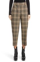 Women's Acne Studios Check Crop Suit Pants Us / 40 Eu - Brown