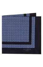 Men's Ted Baker London Micro Dot Silk Pocket Square, Size - Blue