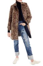 Women's J.crew William Leopard Wool Blend Topcoat