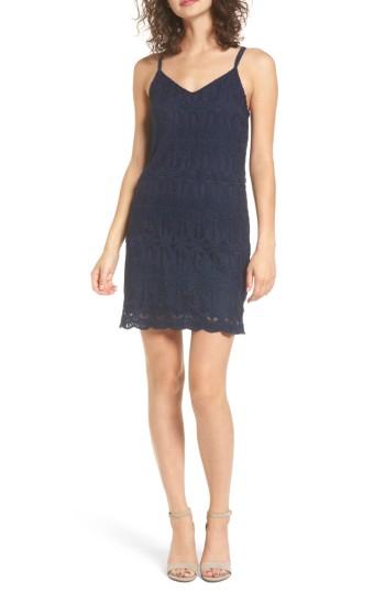 Women's Dee Elly Cross Back Lace Dress - Blue