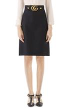 Women's Gucci Marmont Wool & Silk Cady Crepe A-line Skirt Us / 36 It - Black