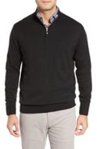 Men's Peter Millar Crown Soft Quarter-zip Pullover, Size - Black